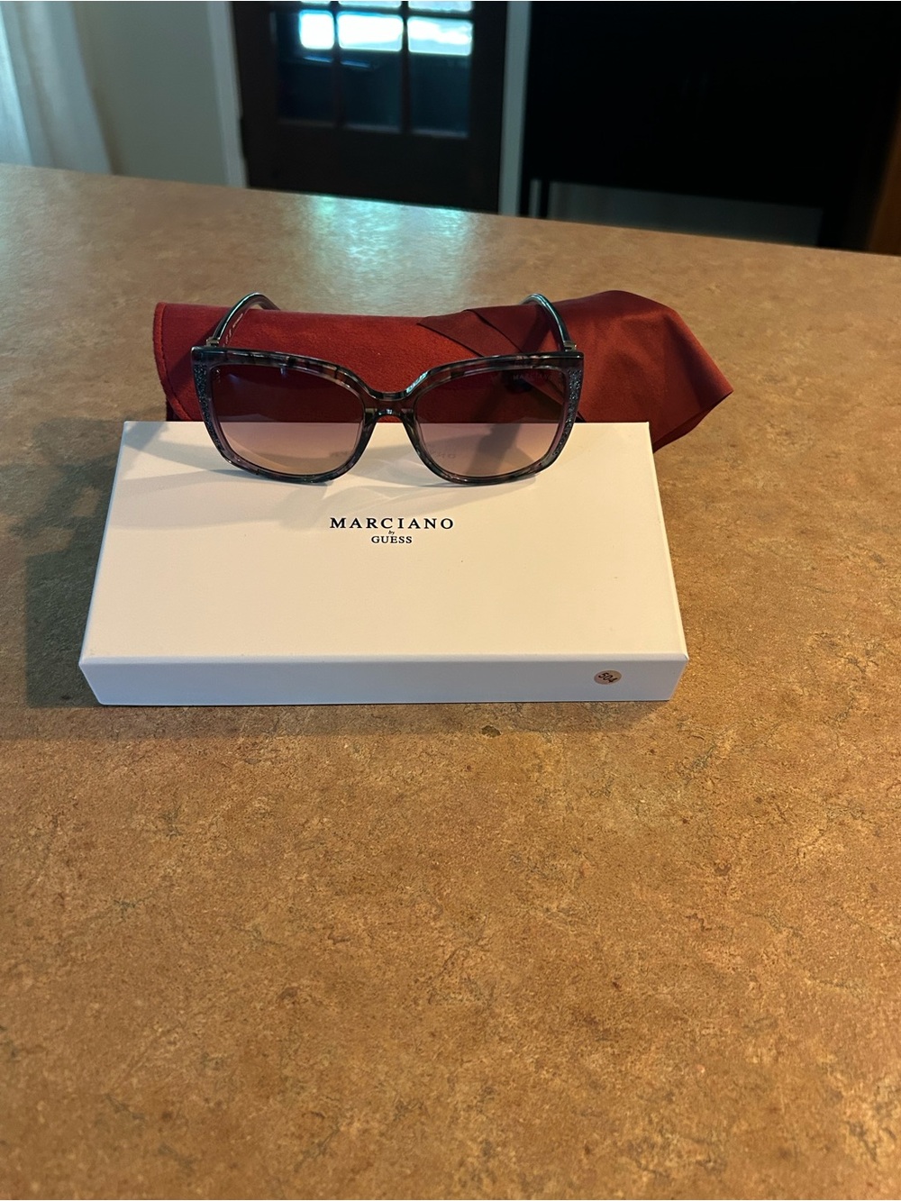 Marciano Tortoiseshell Frame Sunglasses with Gradient Brown Lenses